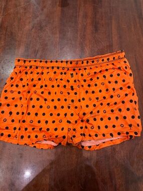 PINK Victoria's Secret Orange Lounge Shorts with Black Polka Dots